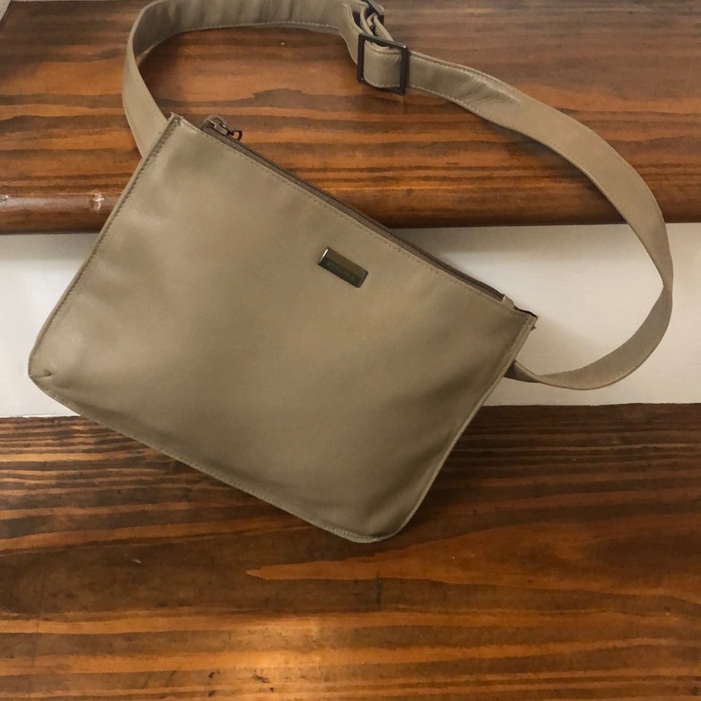 Perlina waist bag/crossbody soft tan leather